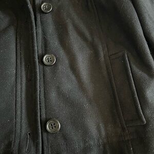 GAP Women’s Black Wool Pea Coat with Button Front